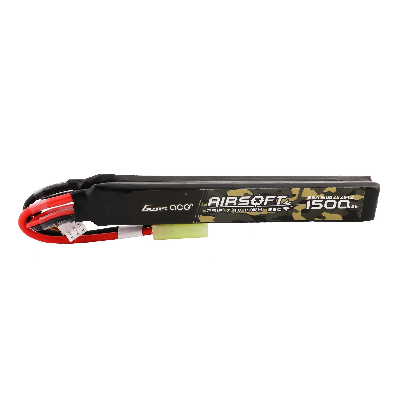 Gens Ace 1500mAh 2S 25C batterie LiPo airsoft 7,4V nunchuck