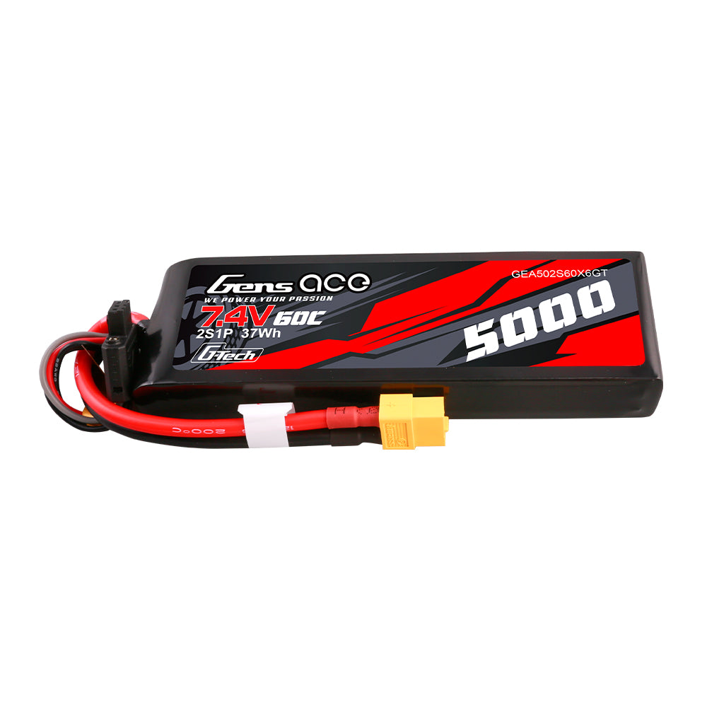 Gens Ace 5000mAh 2S 60C batterie LiPo RC 7.4V XT60