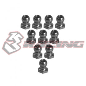 3Racing Parts 3RAC-BS48H5 rotules 4.8mm noir lot 10