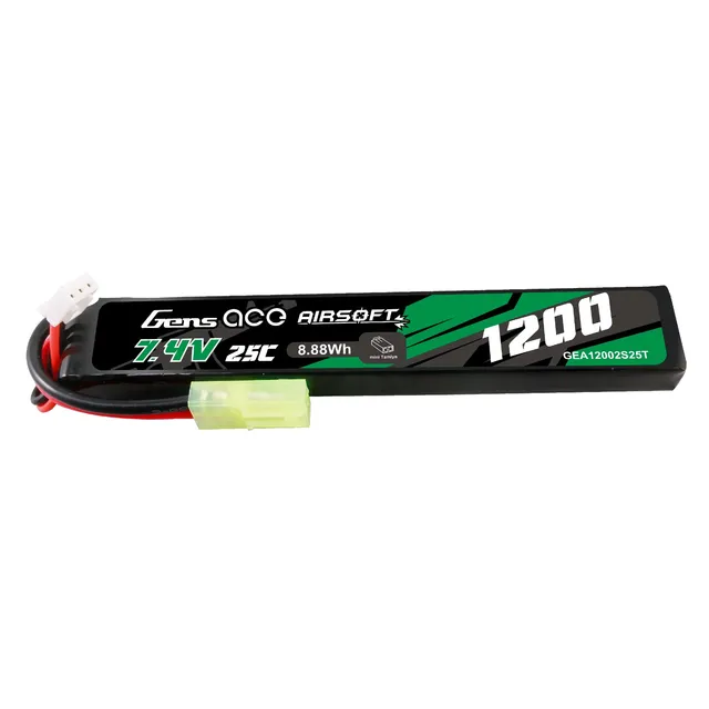 Gens Ace Airsoft 1200mAh 2S 25C batterie LiPo 7.4V Tamiya