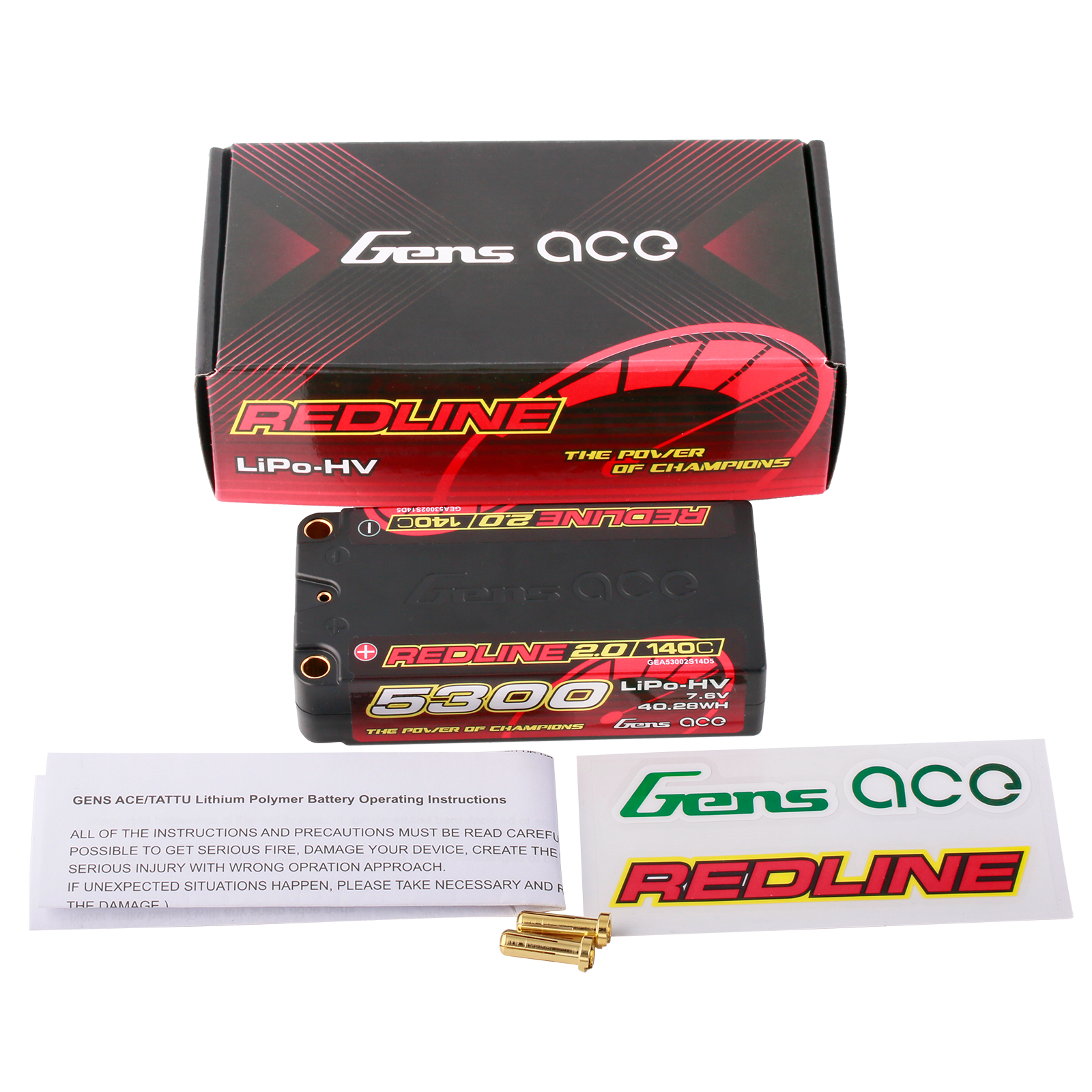 Gens Ace Redline 2.0 5300mAh 2S Shorty batterie HV 140C