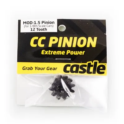 Castle CC Pignon Mod1.5 12T acier axe 8mm 1/5