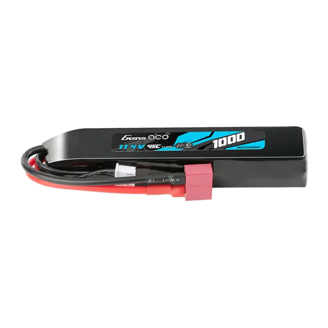 Gens Ace Airsoft 1000mAh 3S 45C batterie LiPo 11.4V HV Deans