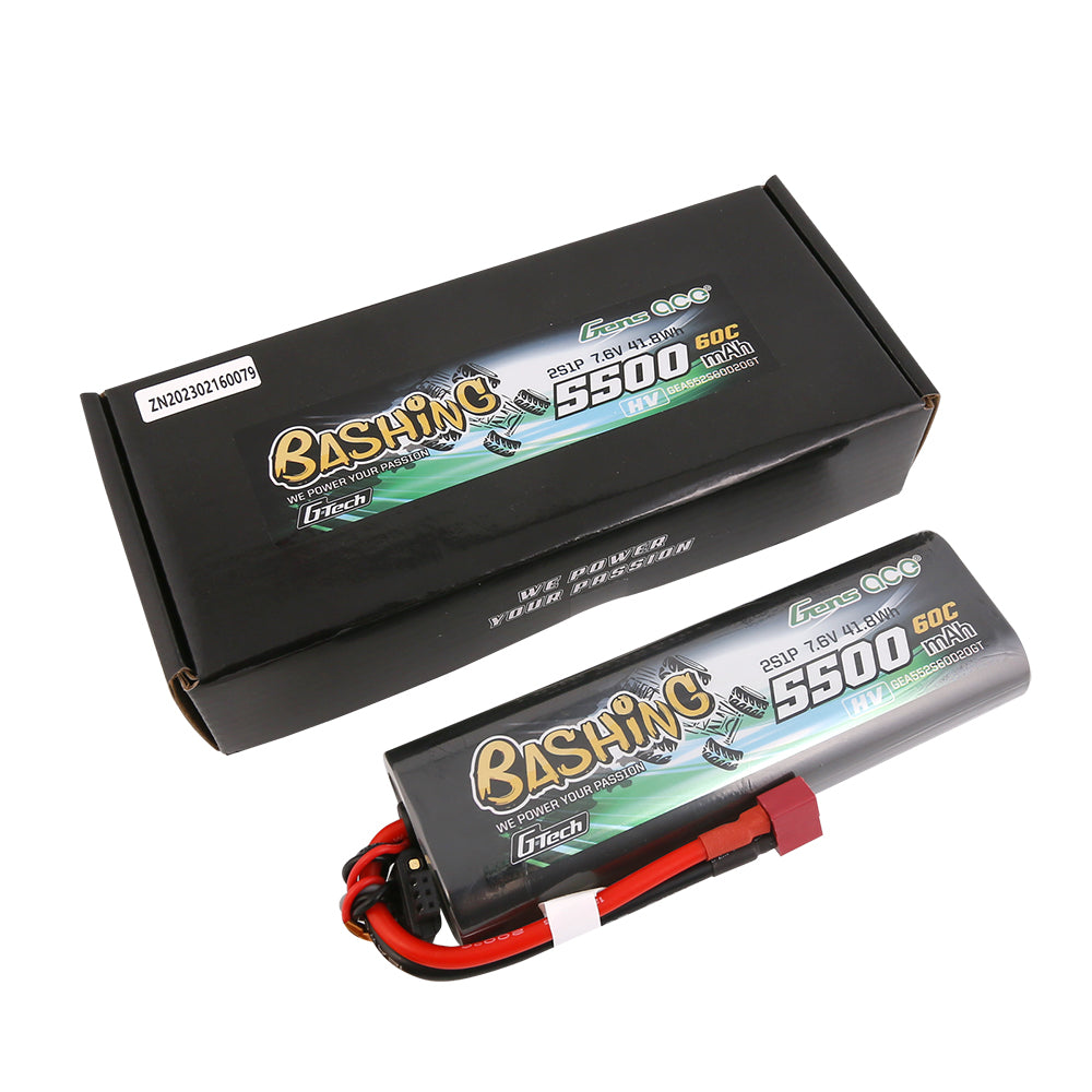 Gens Ace Bashing 5500mAh 2S 60C Batterie LiPo Deans HV