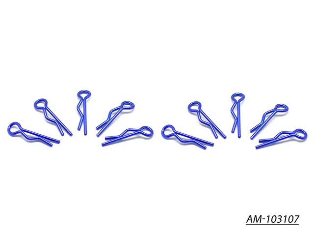 Arrowmax Body Clip AM-103107 clips carrosserie 1/10 bleu x10