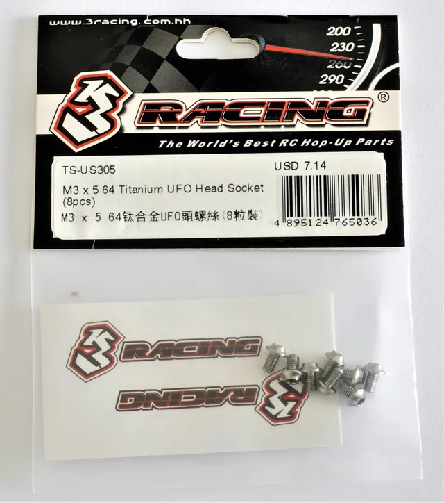 3Racing Parts vis titane UFO 8 mm x8 pour Cero