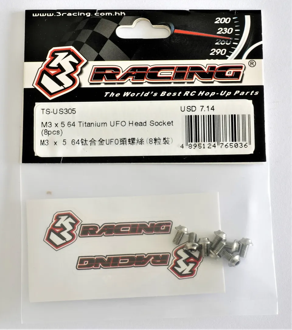 3Racing Parts vis titane UFO 8 mm x8 pour Cero
