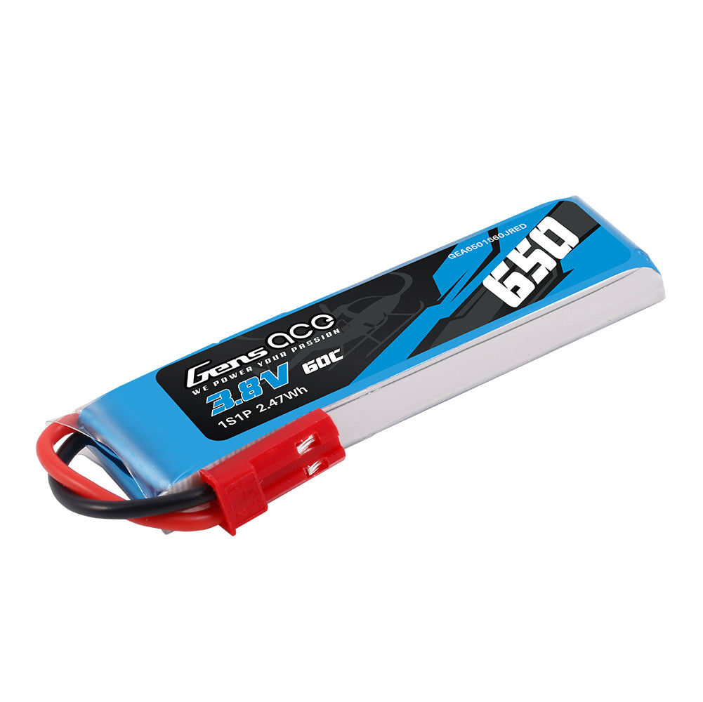Gens Ace Classic 650mAh 1S batterie LiPo HV 3.8V 60C JST