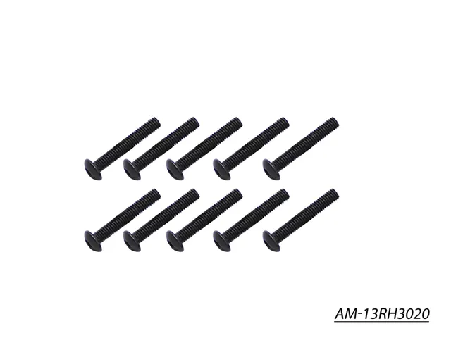 Arrowmax Screws AM-13RH3020 Vis Allen M3x20 Tête Ronde x10