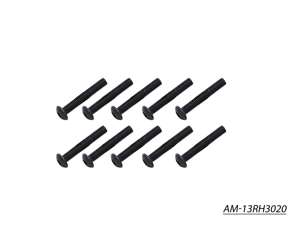 Arrowmax Screws AM-13RH3020 Vis Allen M3x20 Tête Ronde x10