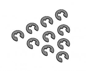 3Racing PARTS E-clip axe 10 pcs M2