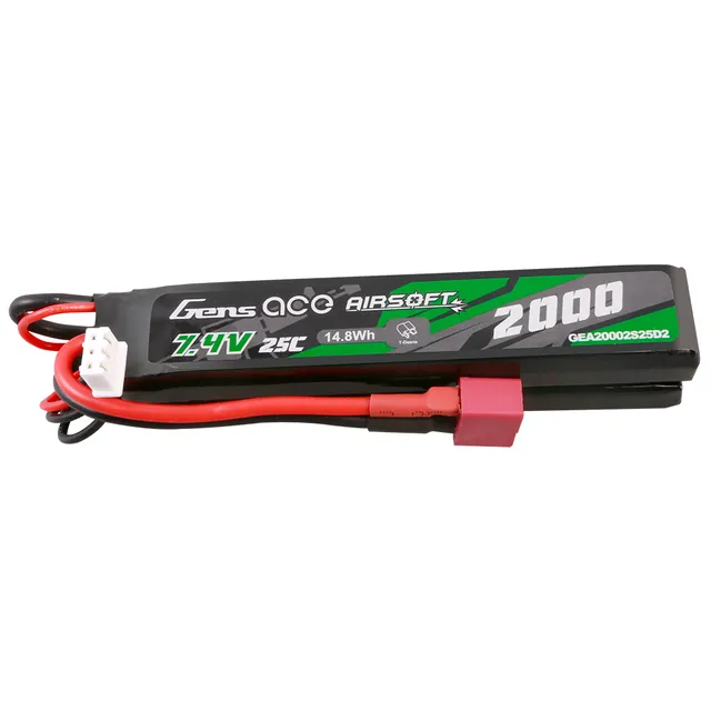 Gens ace Airsoft 2000mAh 2S batterie lipo Saddle Deans