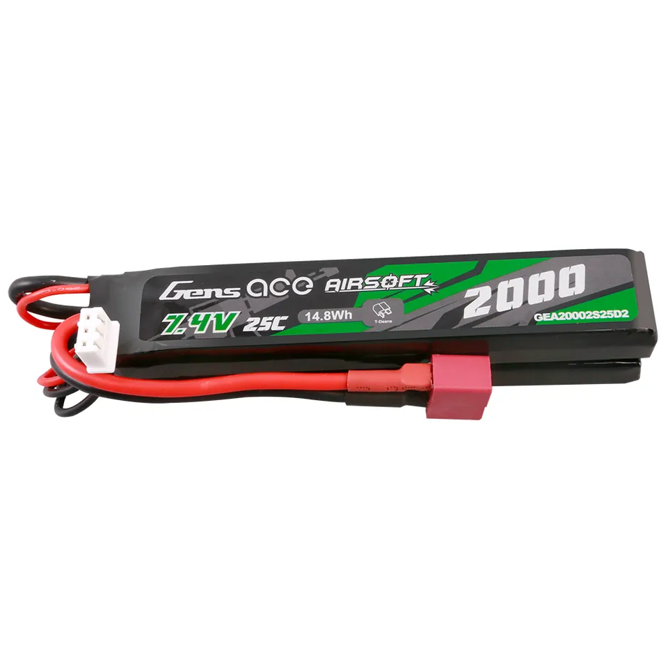 Gens ace Airsoft 2000mAh 2S batterie lipo Saddle Deans