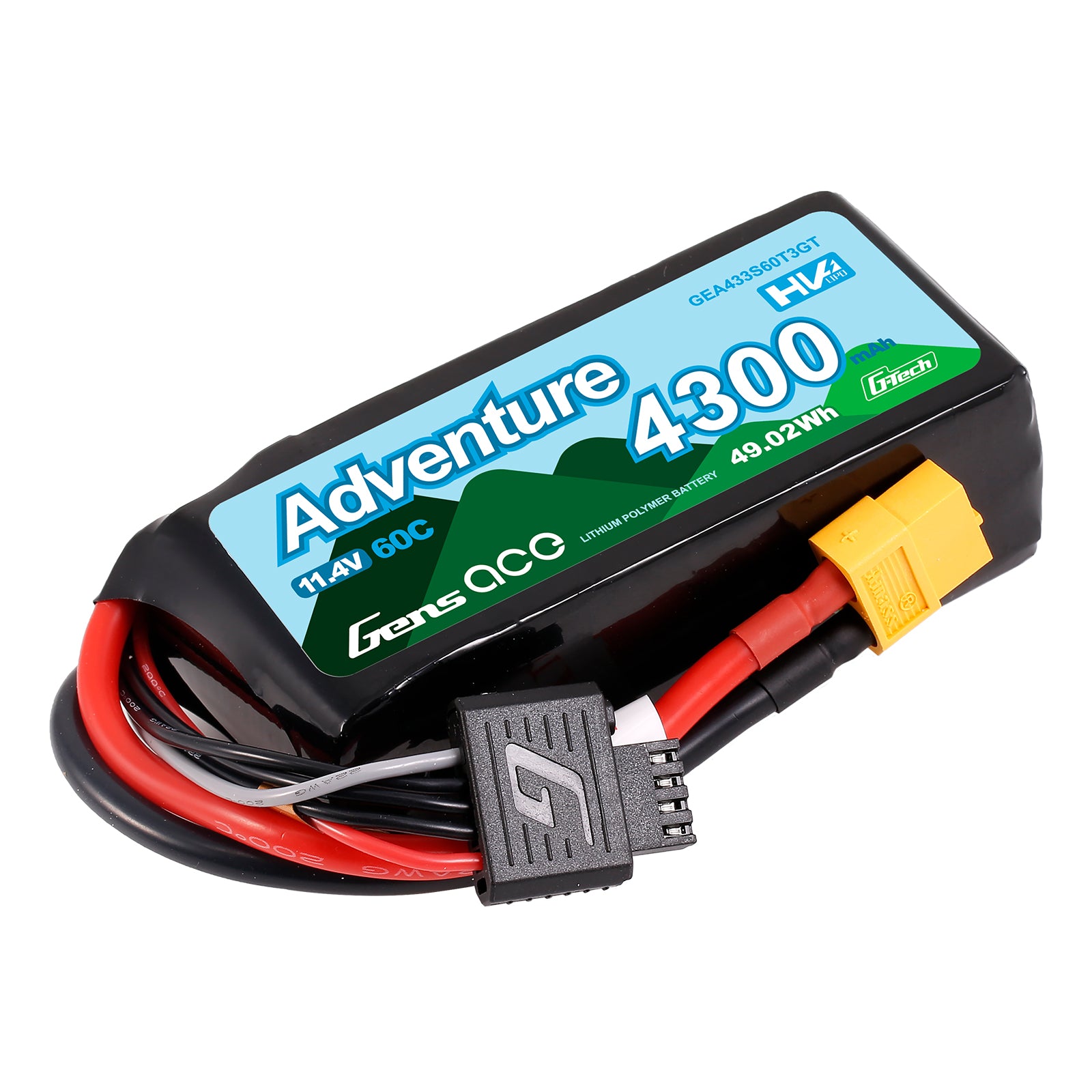Gens Ace Adventure 4300mAh 3S 60C Batterie Lipo 11.4V XT60