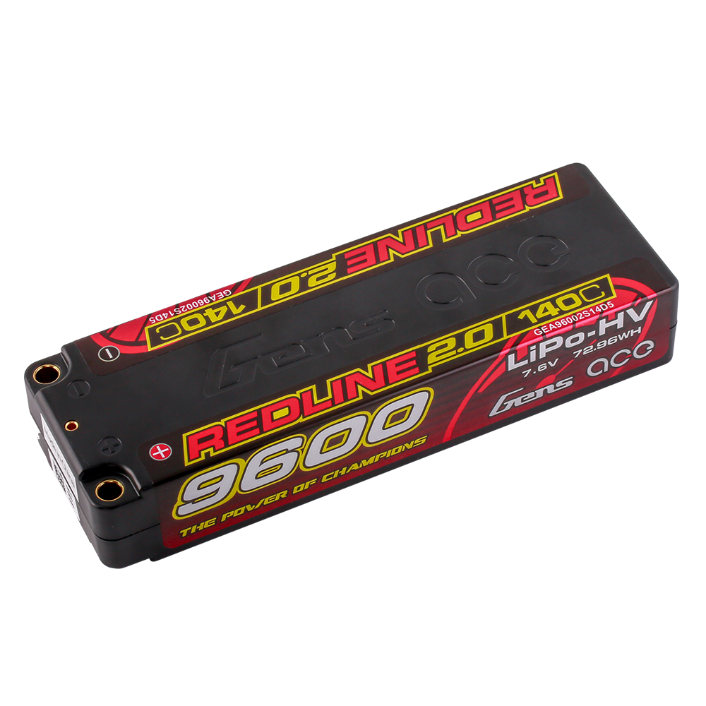 Gens ace Redline 9600mAh 2S batterie lipo HV 140C hardcase