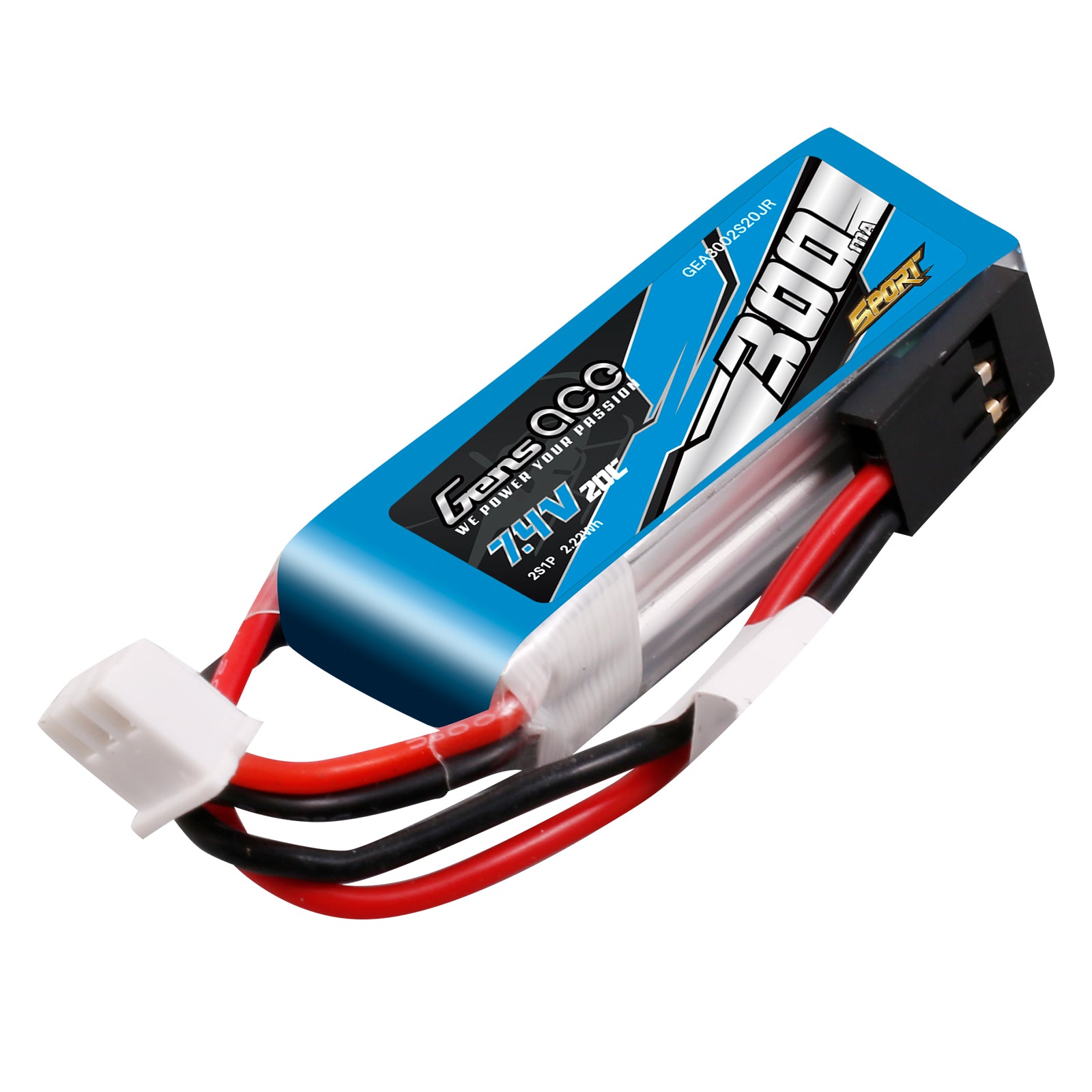 Gens Ace 300mAh 2S 20C batterie LiPo 7,4V JR planeur F3K