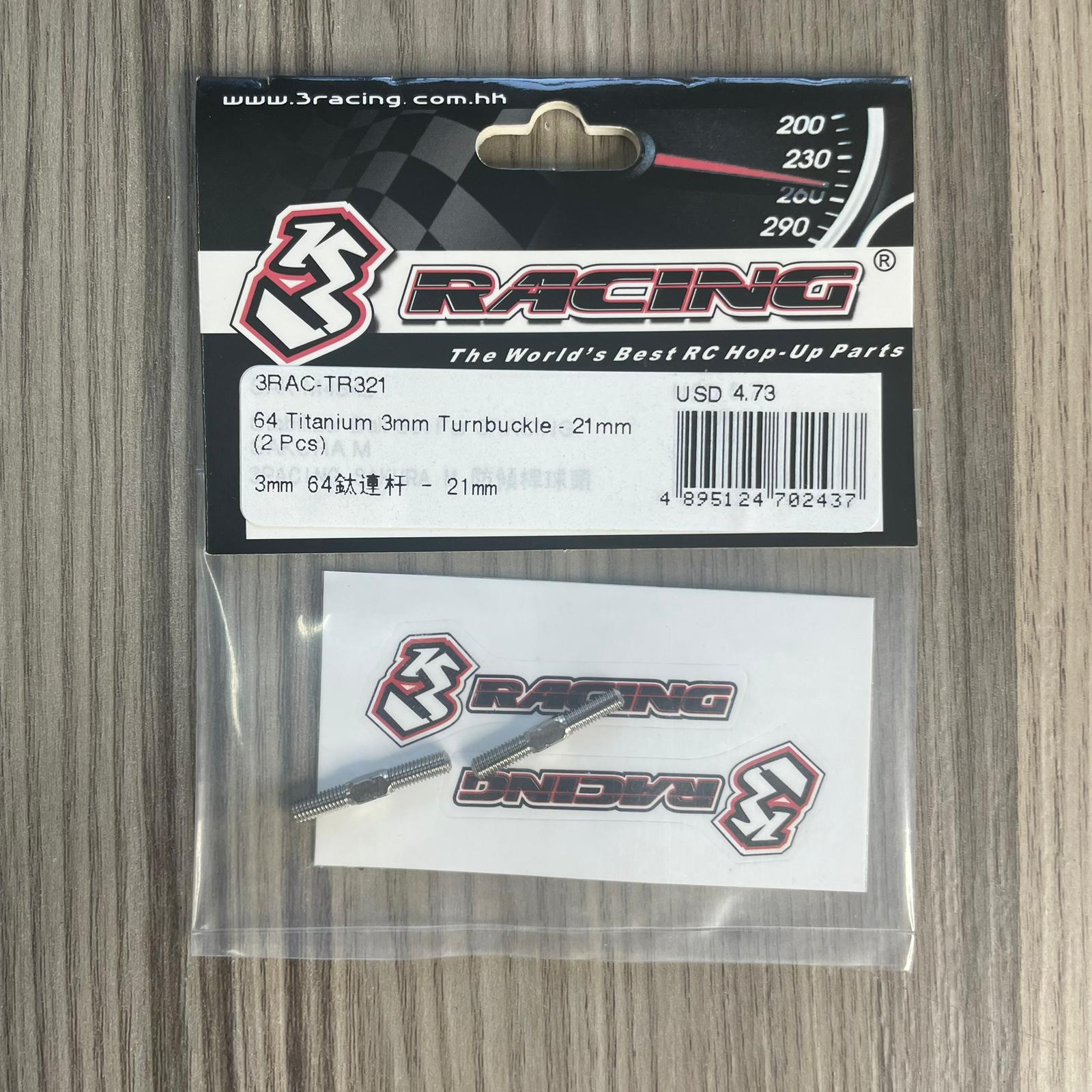 3Racing Parts 3RAC-TR321 biellette titane 3x21mm 2pcs