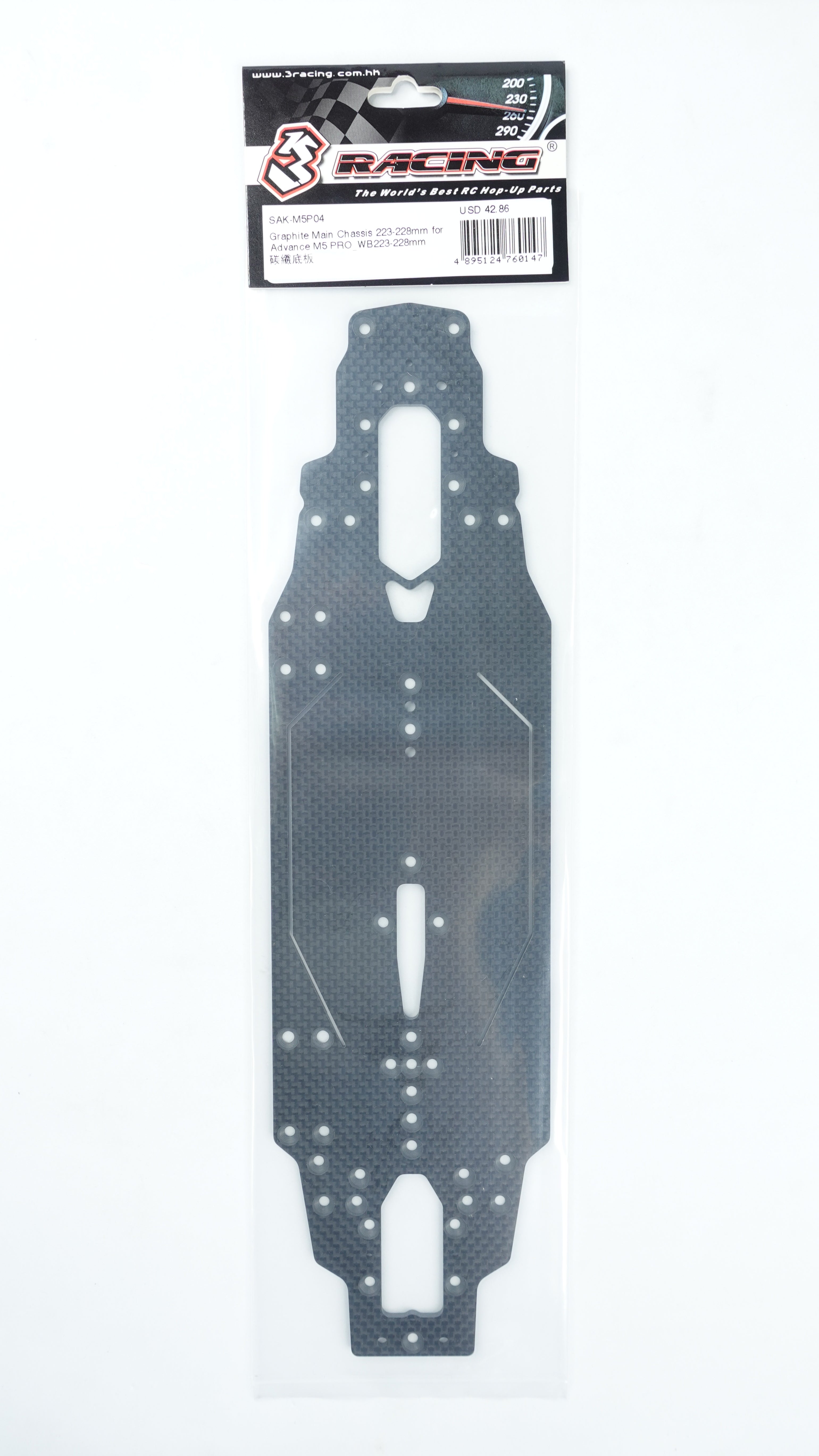 3Racing Advance SAK-M5P04 châssis graphite M5 PRO 223mm