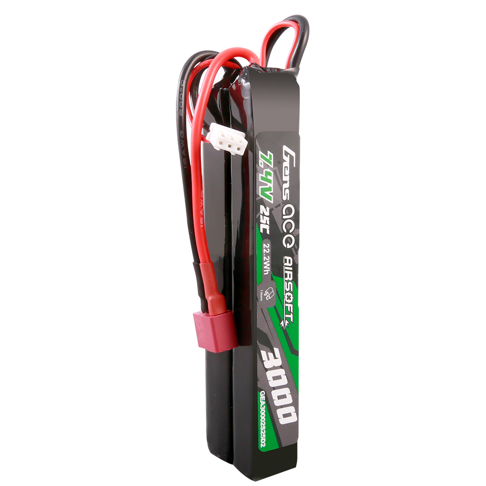 Gens Ace Airsoft 3000mAh 2S 7,4V batterie LiPo Saddle Deans
