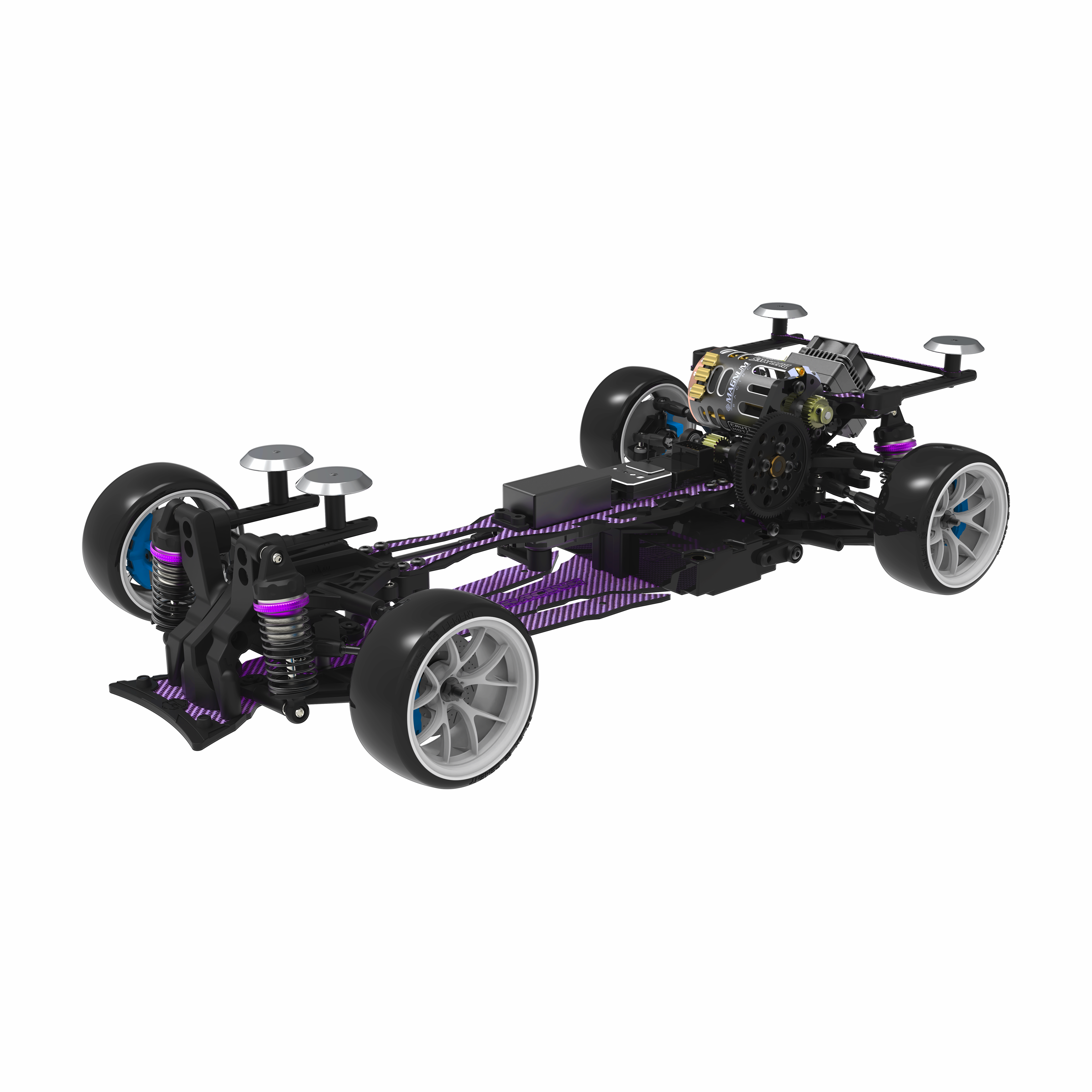 3Racing Sakura D6GA kit drift carbone bleu courroie