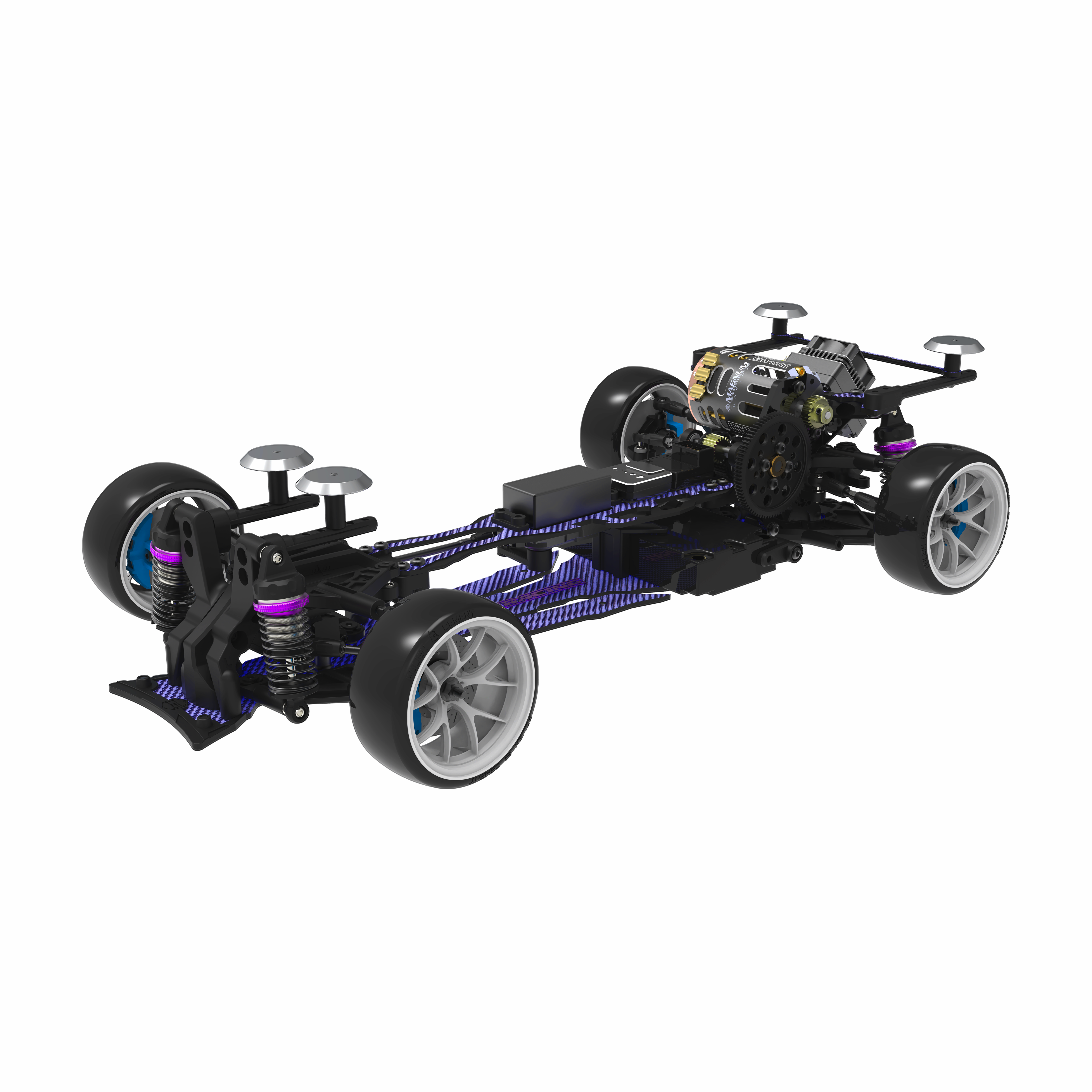 3Racing Sakura D6GA kit drift carbone bleu courroie