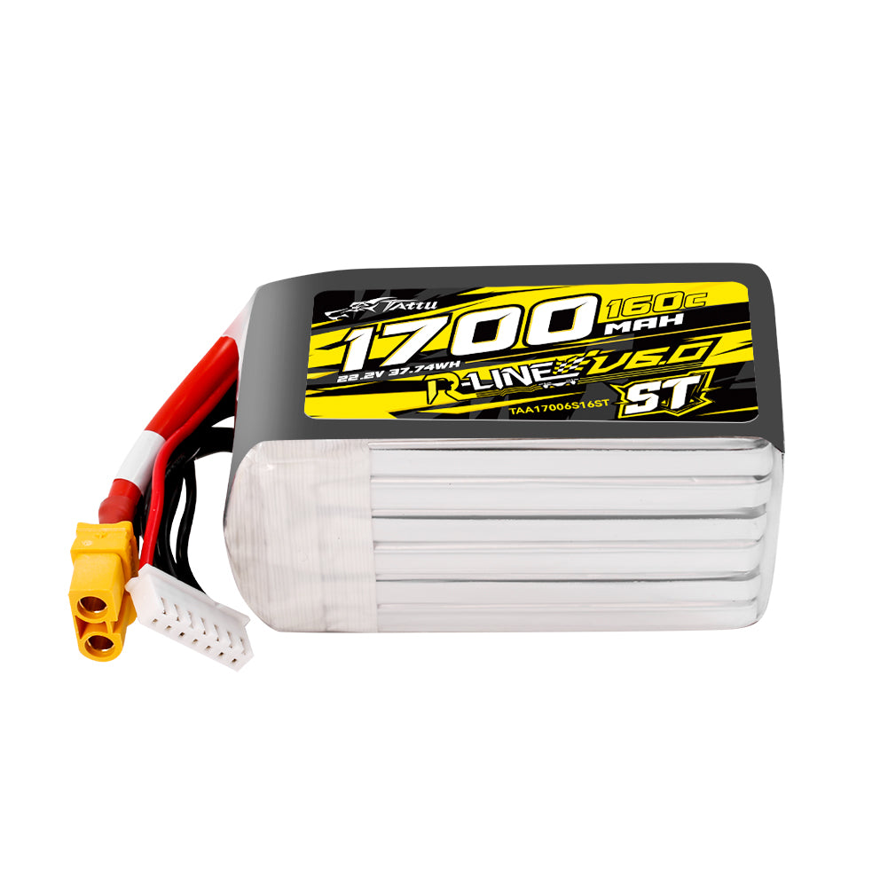 Tattu R-Line 1700mAh 6S 160C 22.2V batterie LiPo XT60 ST
