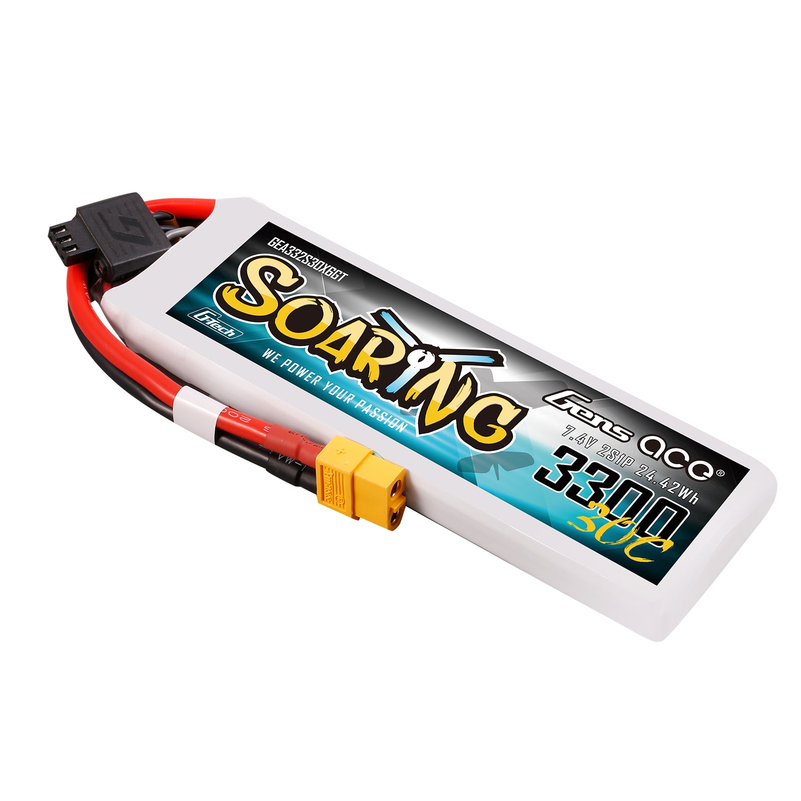 Gens ace Soaring 3300mAh 2S batterie lipo avion XT60 30C