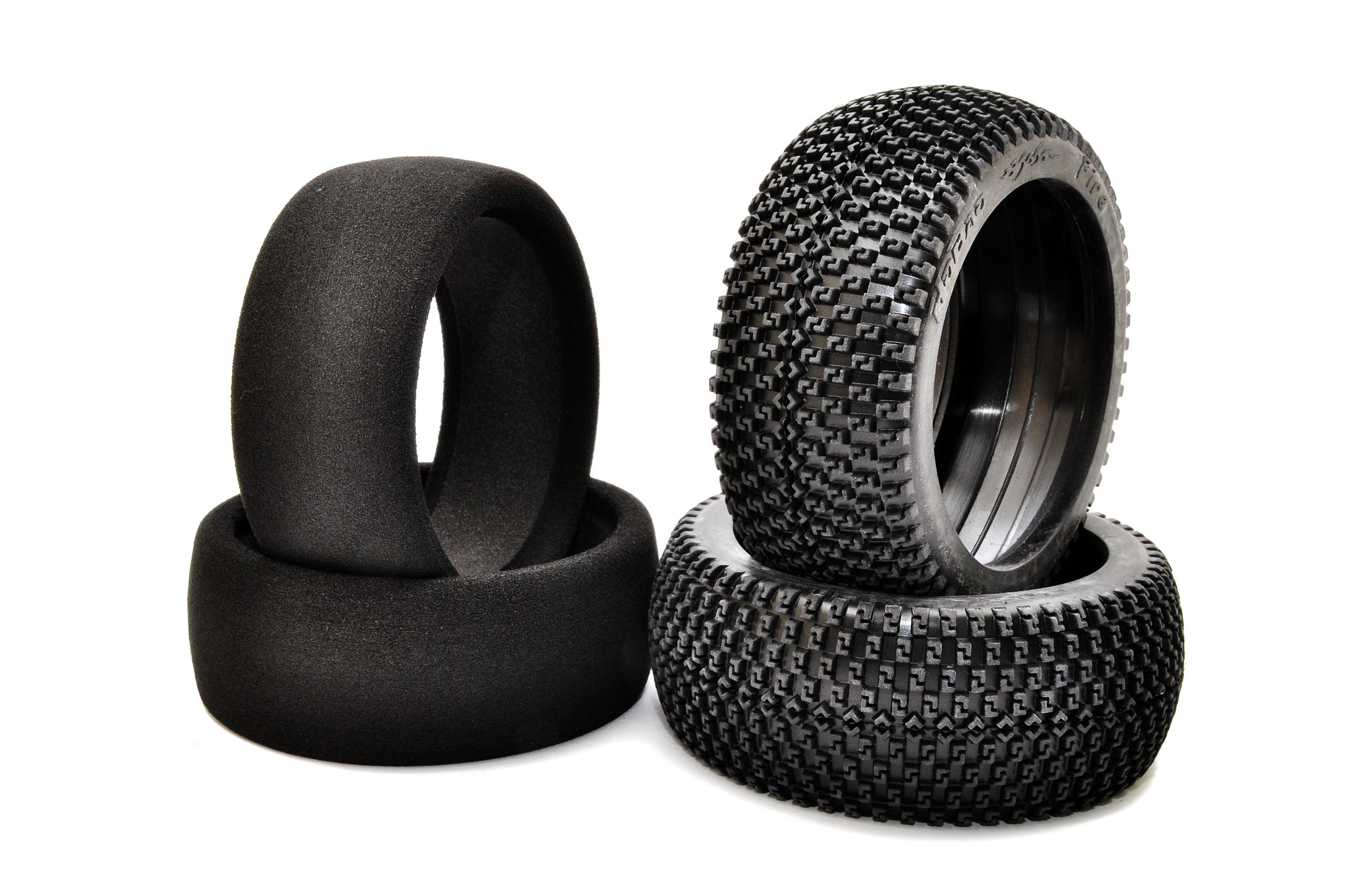Hobao 89154 L-Pattern pneu RC noir lot 2 mousse