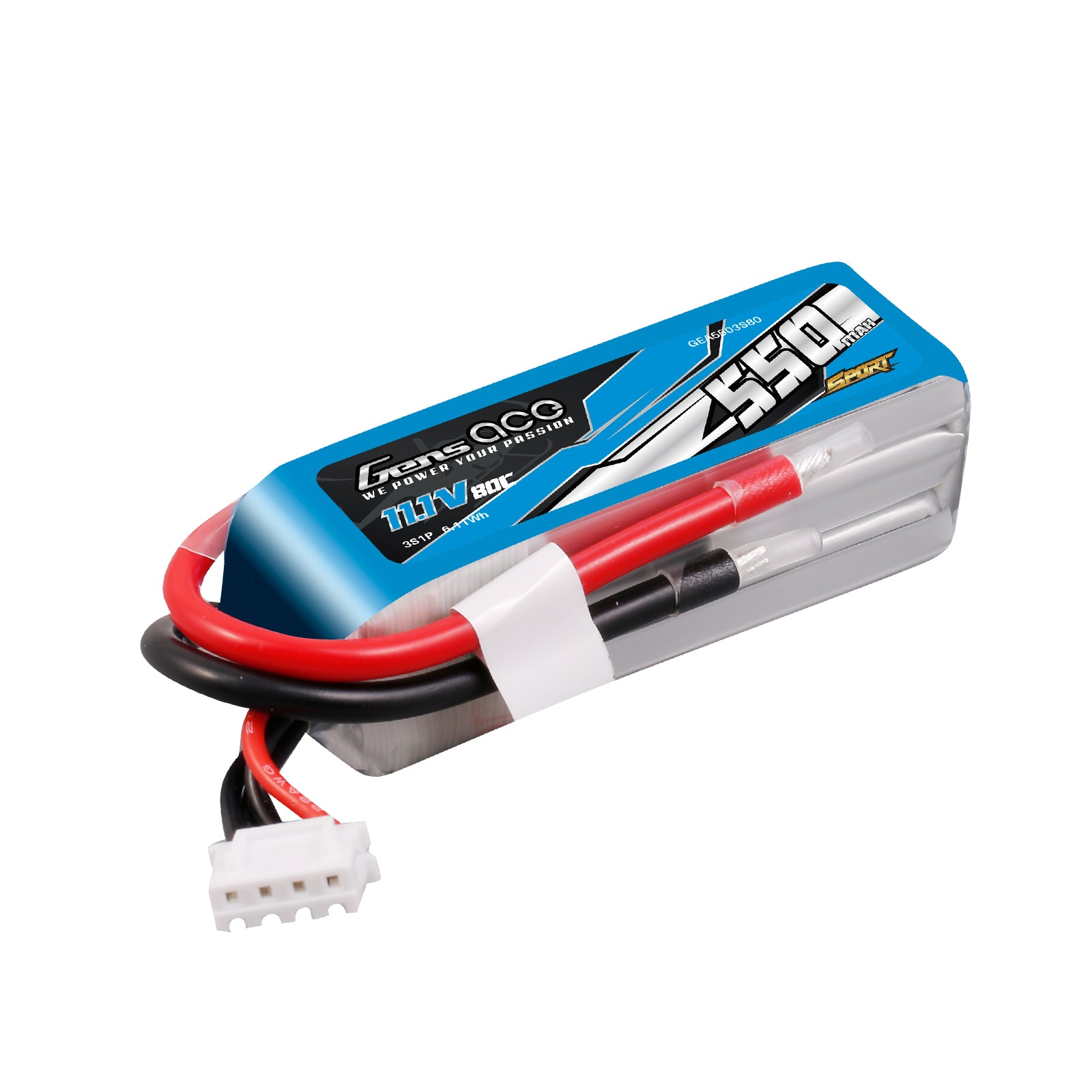 Gens Ace Sport 550mAh 3S 80C batterie LiPo 11.1V F5J