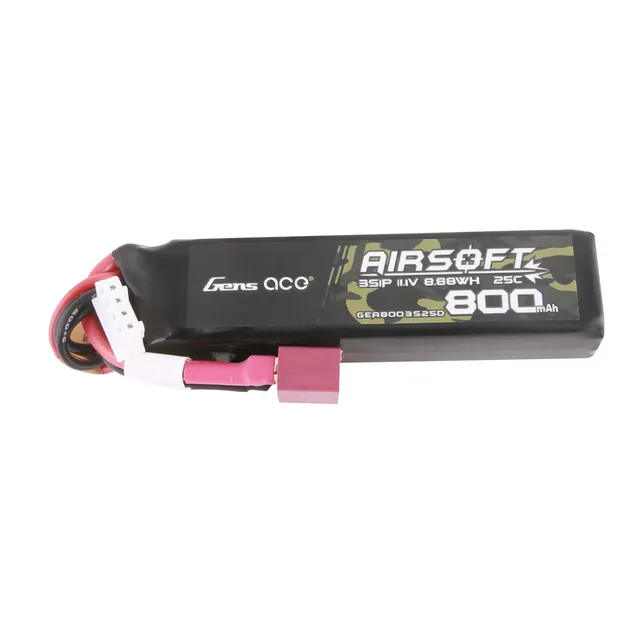 Gens Ace Airsoft Battery 800mAh 3S 25C 11.1V batterie lipo Deans