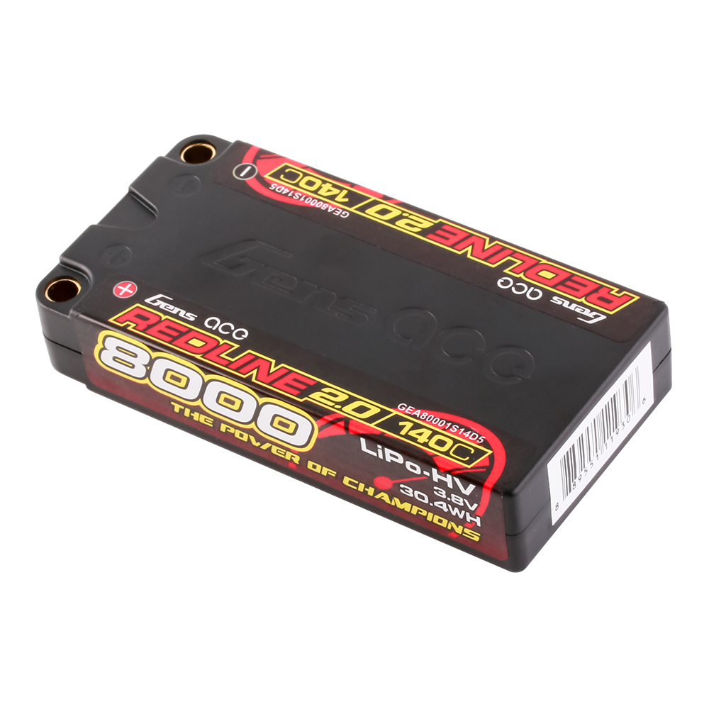Gens Ace Redline 2.0 8000mAh 1S 140C batterie HV Hardcase