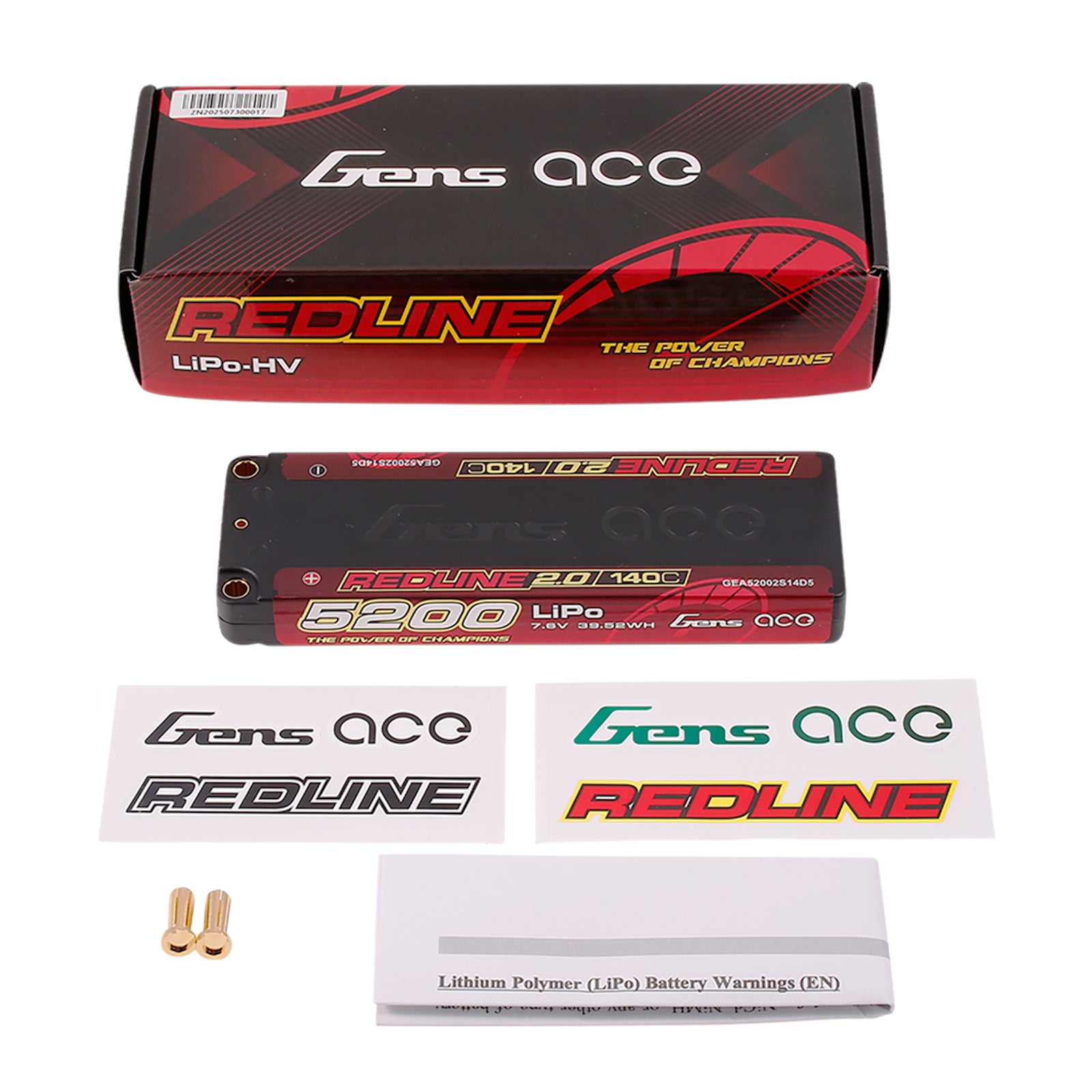 Gens Ace Redline 2.0 5200mAh 2S batterie LiPo 140C