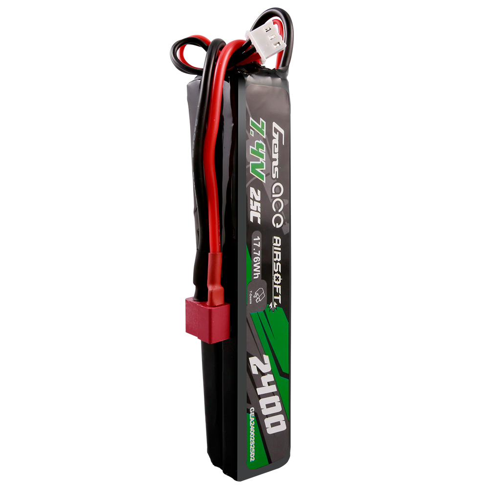 Gens Ace Airsoft 2400mAh 2S 7.4V batterie LiPo Saddle