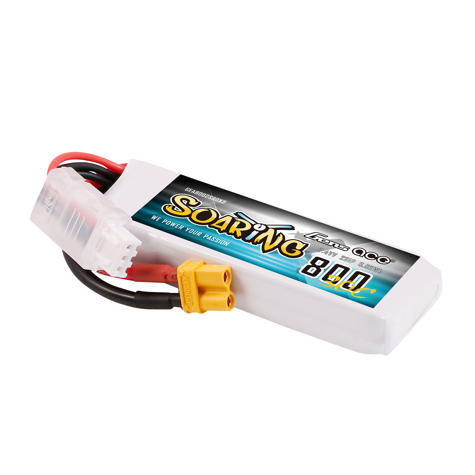 Gens Ace 800mAh 2S 30C 7.4V batterie planeur XT30
