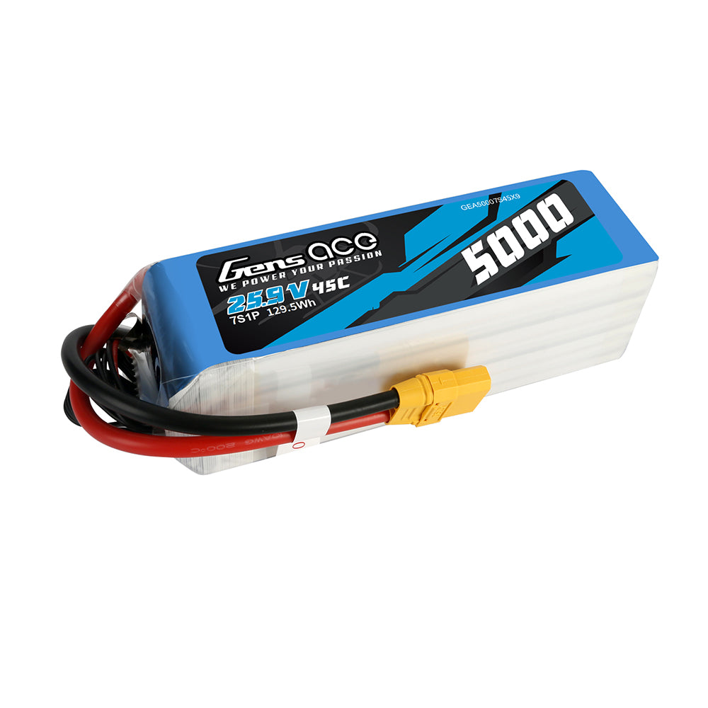Gens Ace Air Classic 5000mAh 7S 45C Batterie Lipo XT90 héli