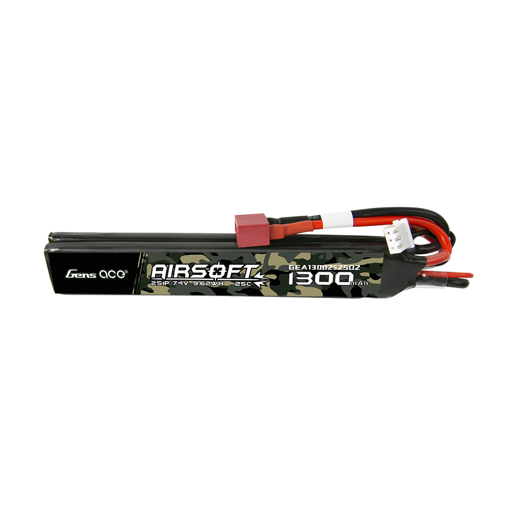 Gens Ace Airsoft 1300mAh 2S batterie LiPo 7.4V Deans