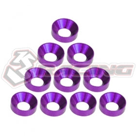 3Racing Parts rondelles M4 fraisées alu bleues x10