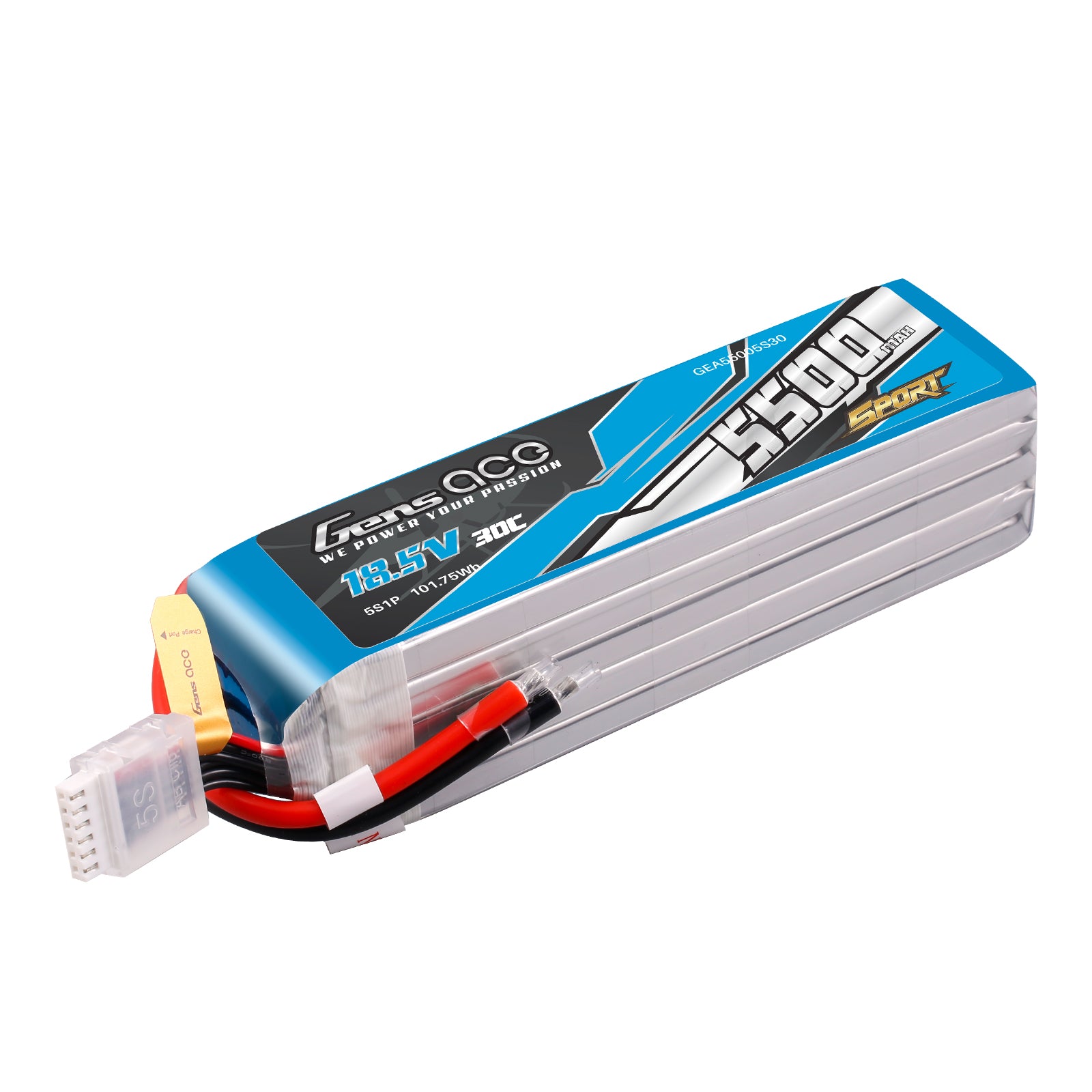 Gens Ace Sport 5500mAh 5S 30C batterie LiPo 18.5V F3A