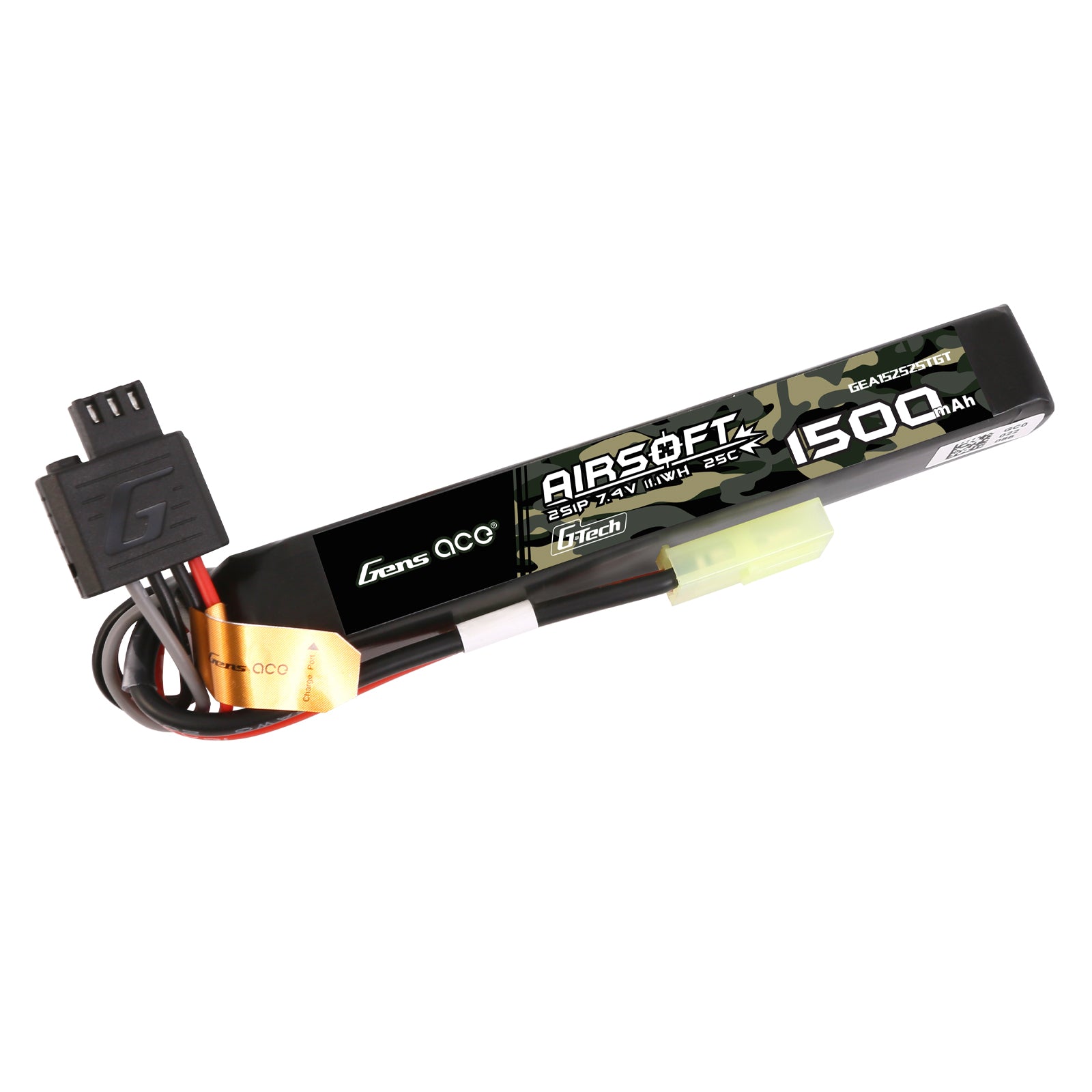 Gens Ace 1500mAh 2S 25C 7.4V batterie airsoft Mini Tamiya
