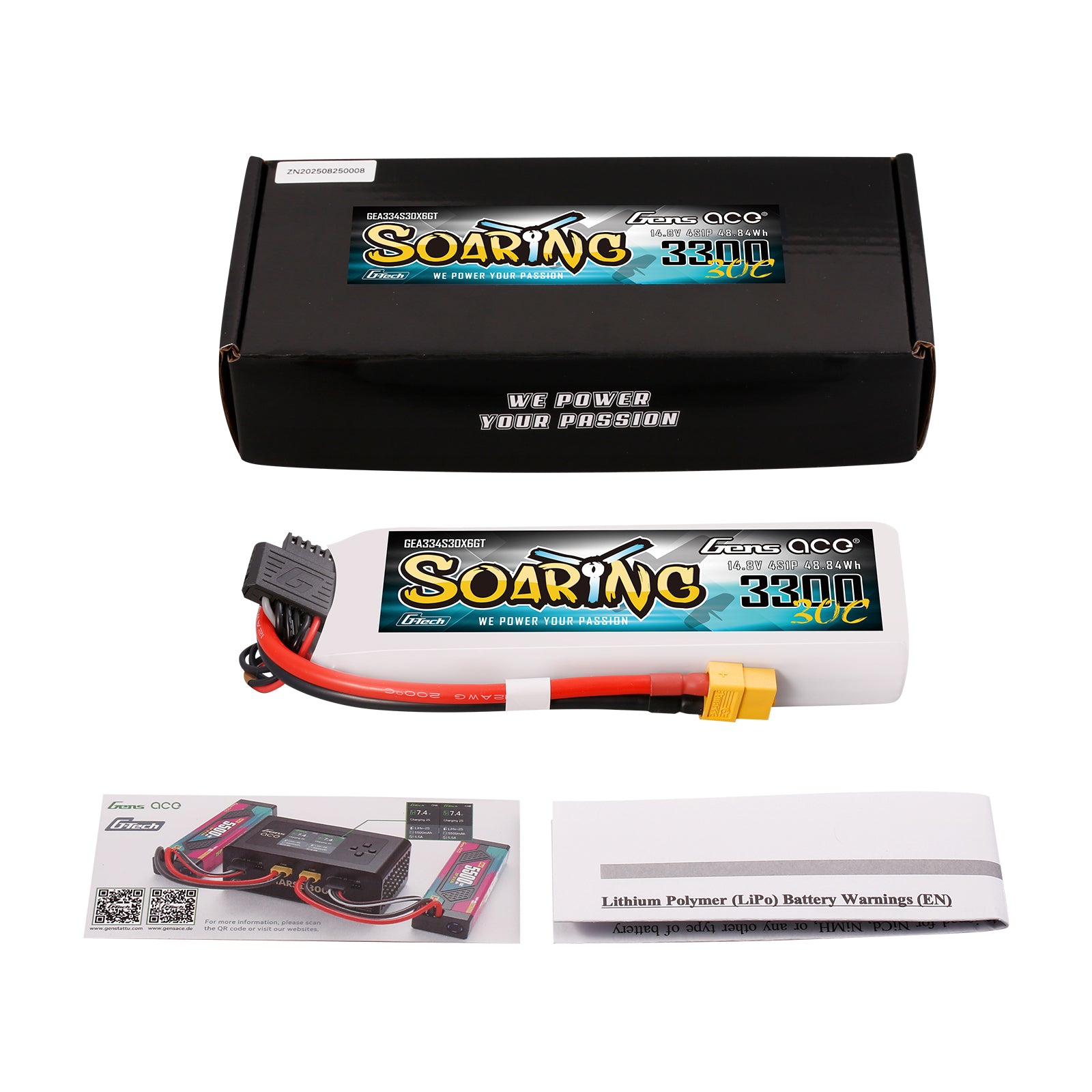 Gens Ace Air Classic 3300mAh 4S 30C Batterie Lipo XT60 planeur