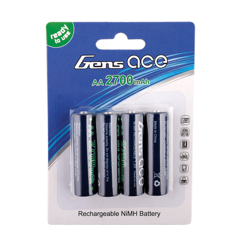 Gens Ace NiMH AA 2700mAh 1.2V pile rechargeable lot de 4