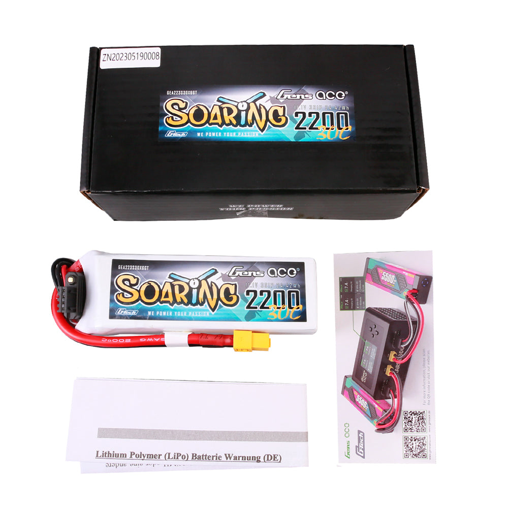 Gens Ace Air Classic batterie LiPo 2200mAh 3S 30C XT60