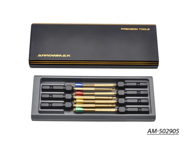 Arrowmax Kit 7 Embouts Power Tool Alu Noir Doré AM-502905