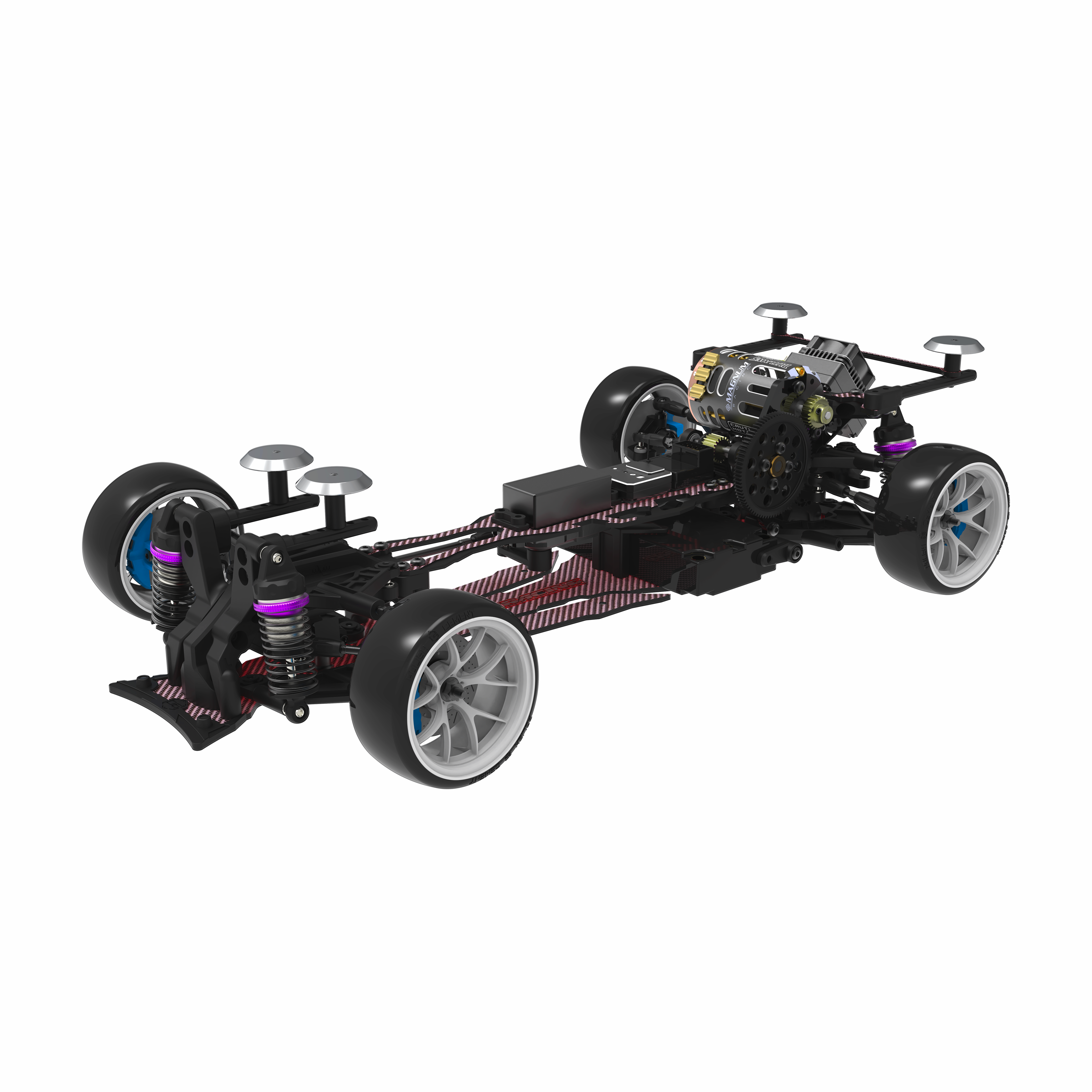 3Racing Sakura D6GA kit drift carbone bleu courroie