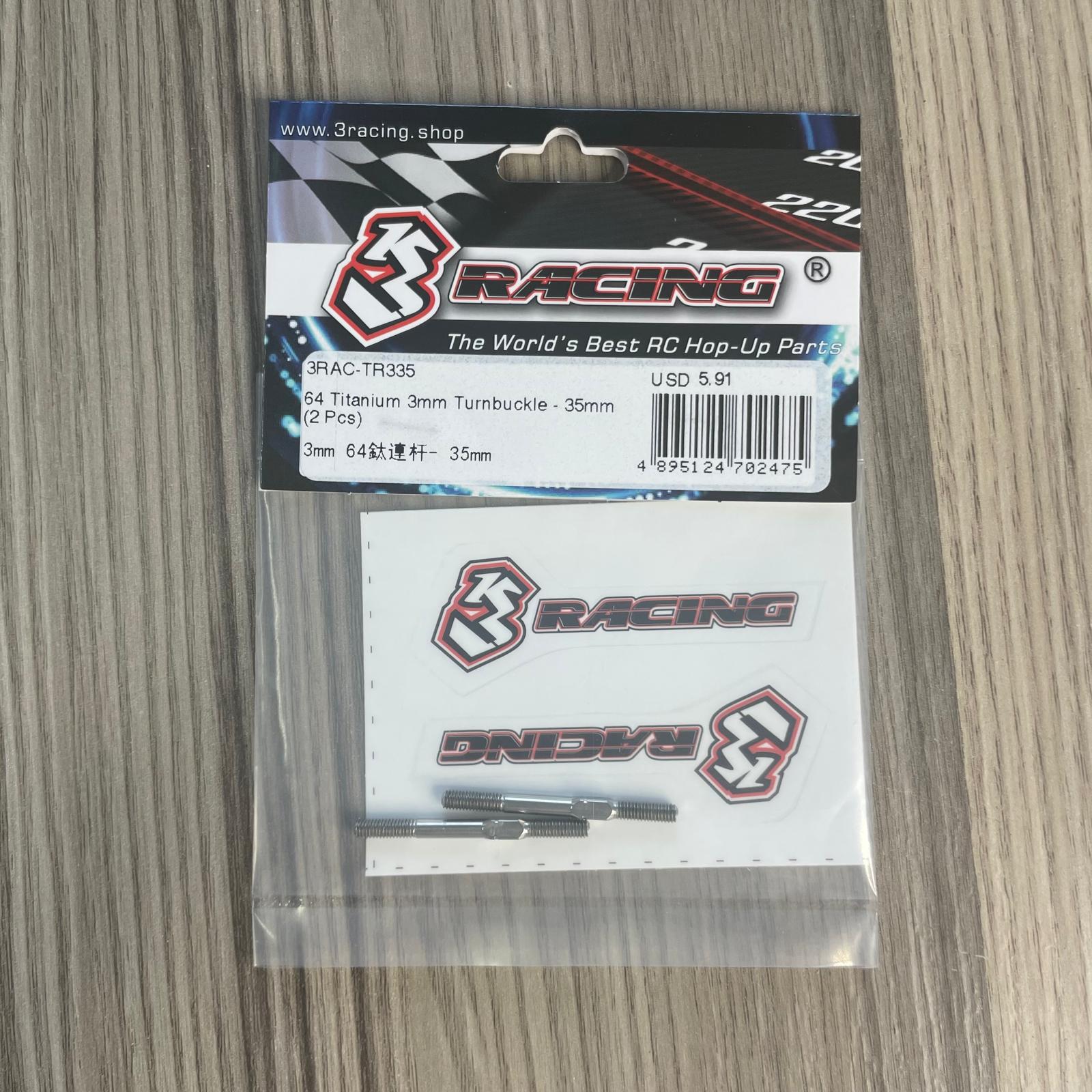 3Racing 3RAC-TR335 biellette titane 3x35 mm lot 2 réglage