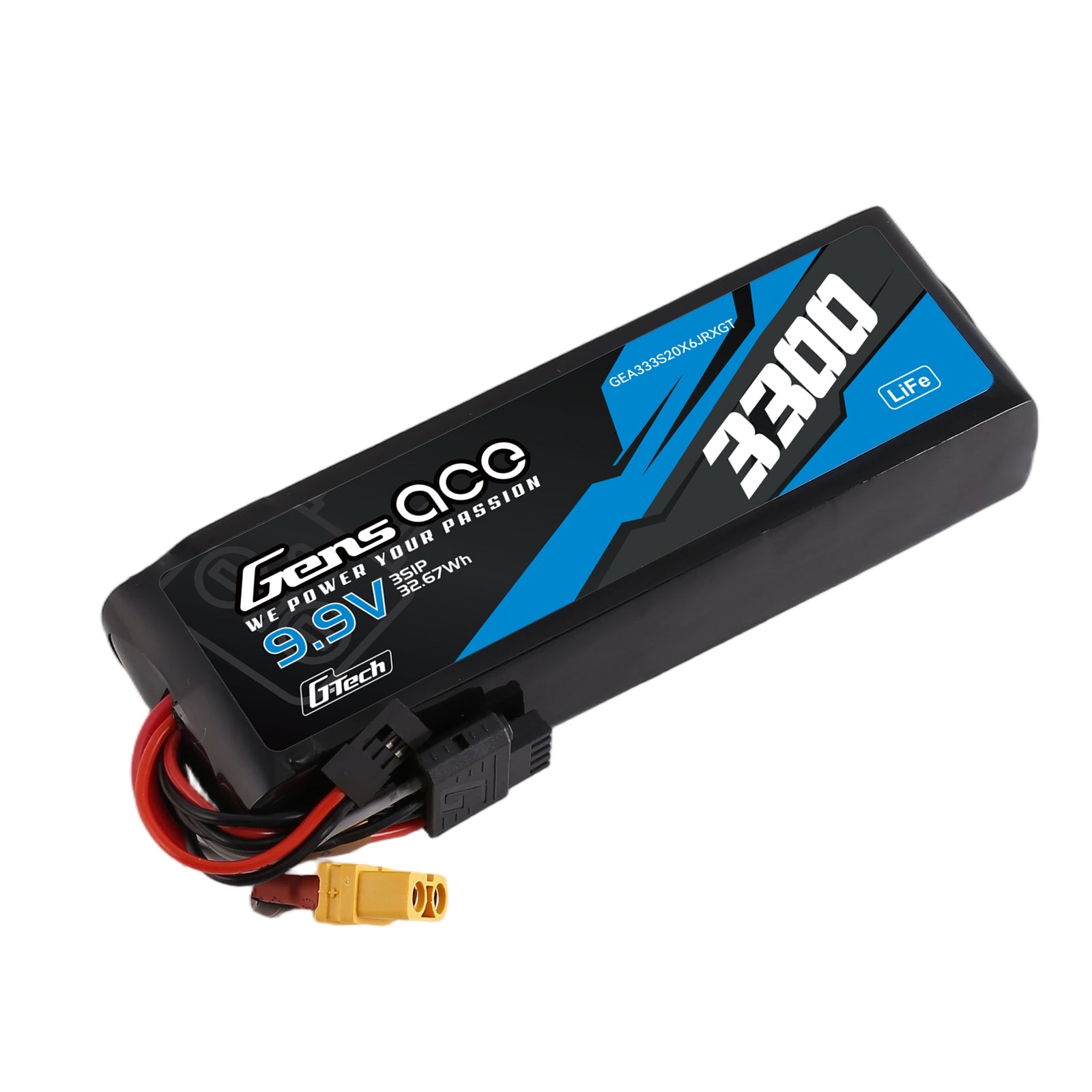 Gens Ace TX/RX 3300mAh 3S batterie LiFe 9.9V XT60