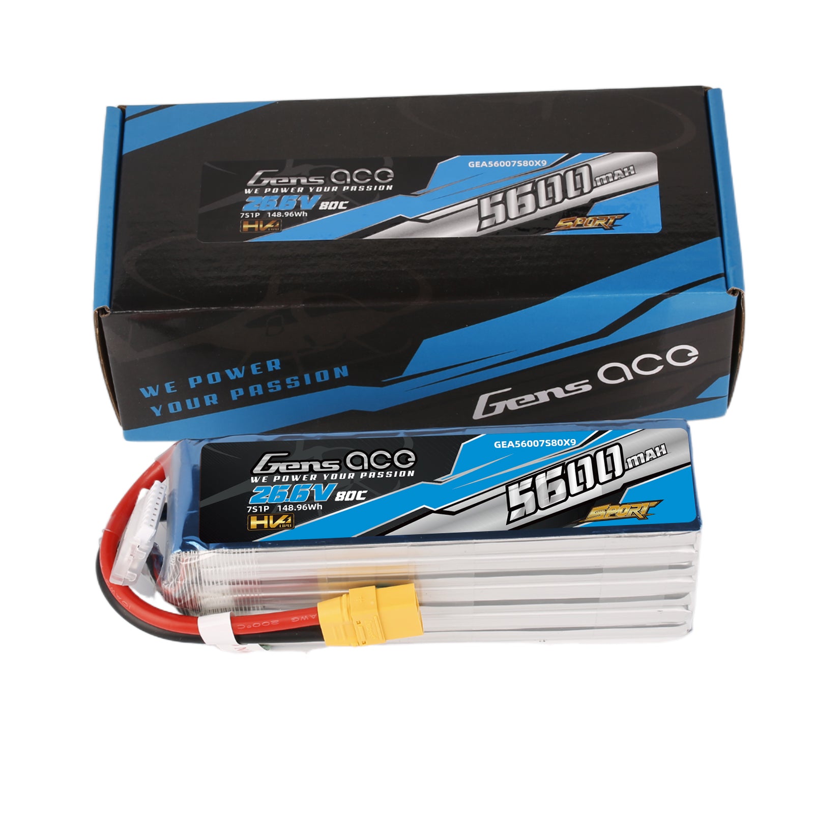 Gens Ace Sport 5600mAh 7S 80C batterie LiPo HV 26.6V XT90