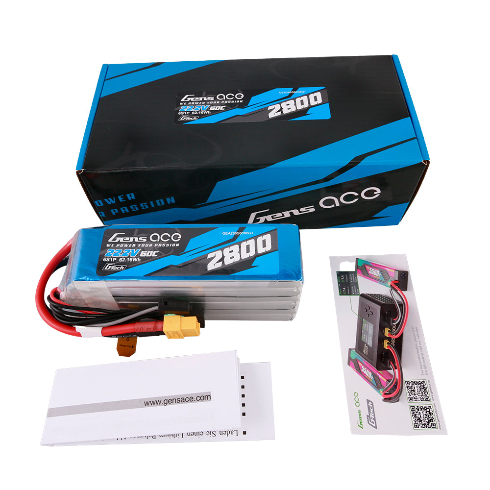Gens Ace Air Classic 2800mAh 6S batterie LiPo 60C XT60