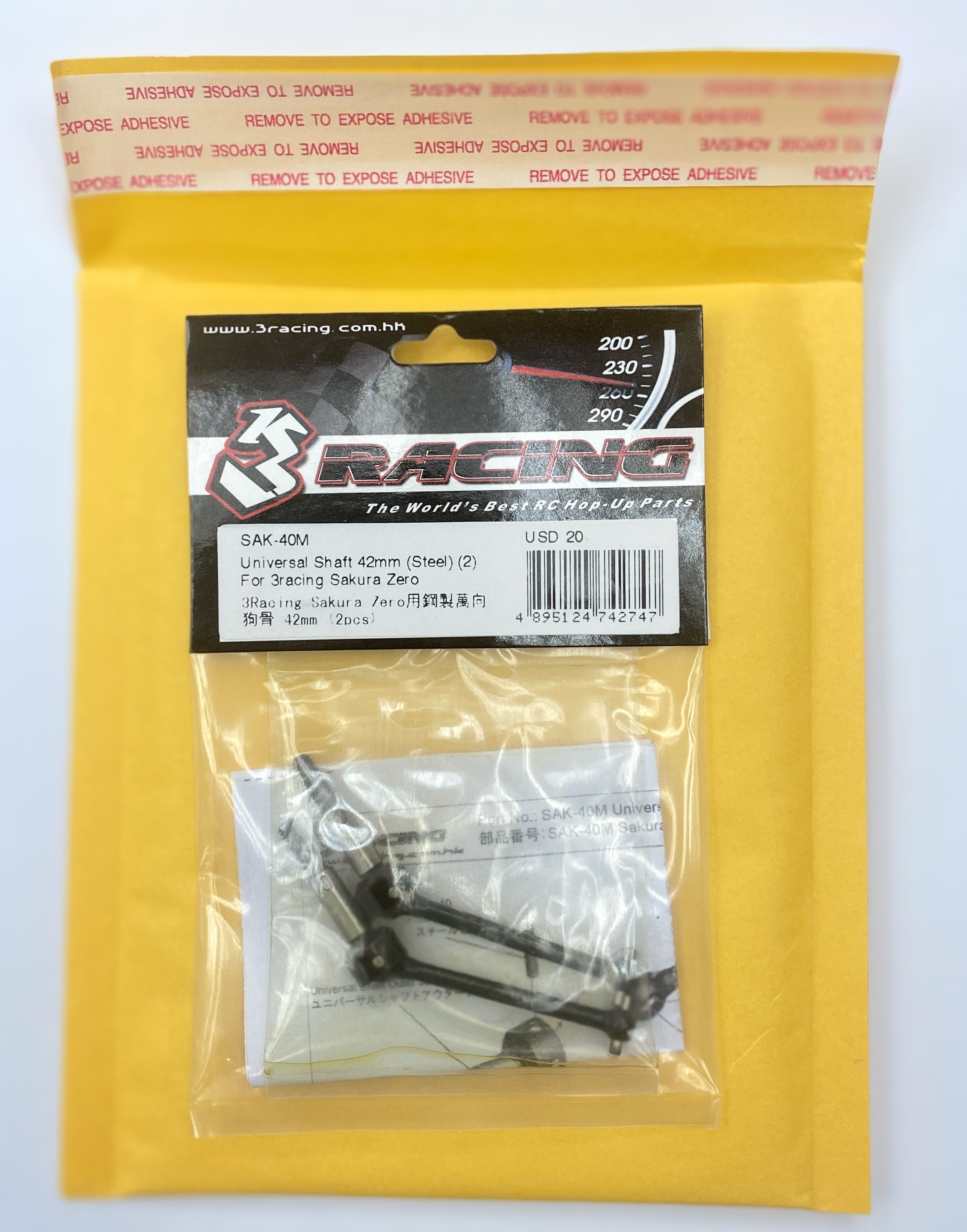 3Racing Sakura SAK-40M cardans acier 42mm Zero x2