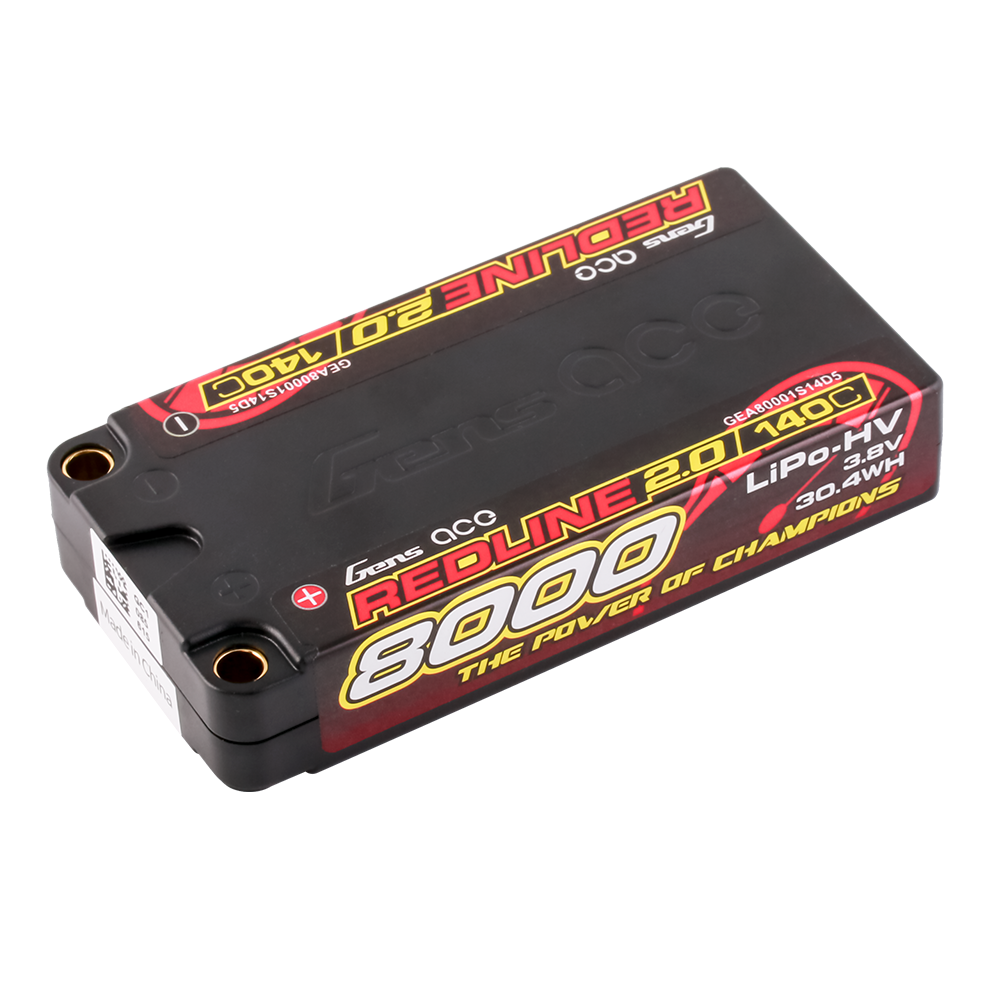 Gens Ace Redline 2.0 8000mAh 1S 140C batterie HV Hardcase